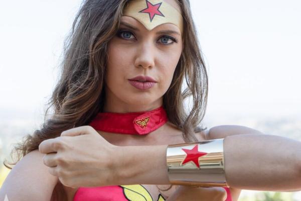 Sexy Elena Koshka dresses as Wonder Woman for sex.