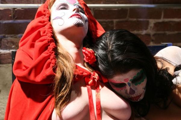 Nikki Rhodes and Alexis Amore day of the dead lesbians