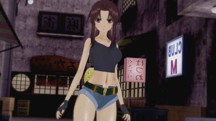 Black Lagoon - Revy recibe un creampie en el callejón - Hentai