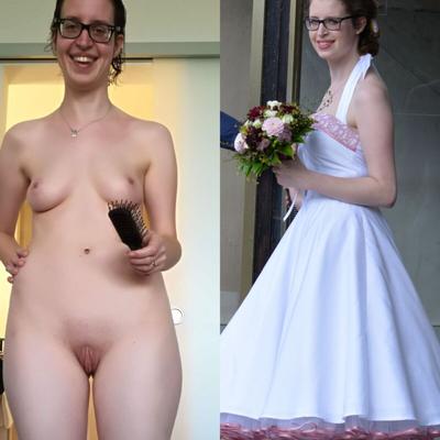 Nerd Amateur Schlampe On Off exposed - dressed undressed