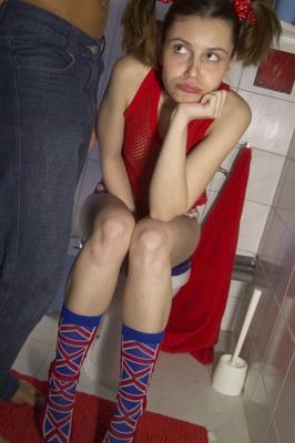 cute teen Pavlina - bathroom quicky