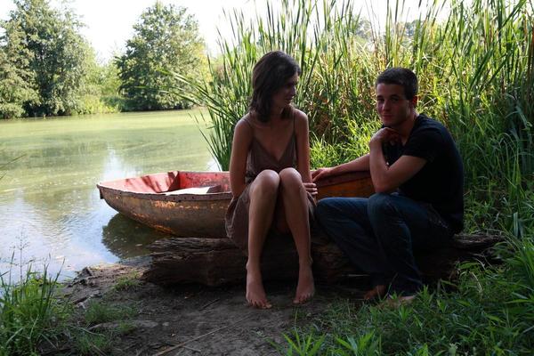 Hardcore Young couple outdoor sex brown dress and boat