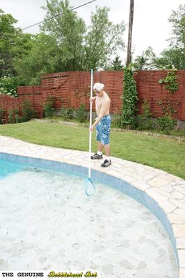 Grandma fucks the poolboy