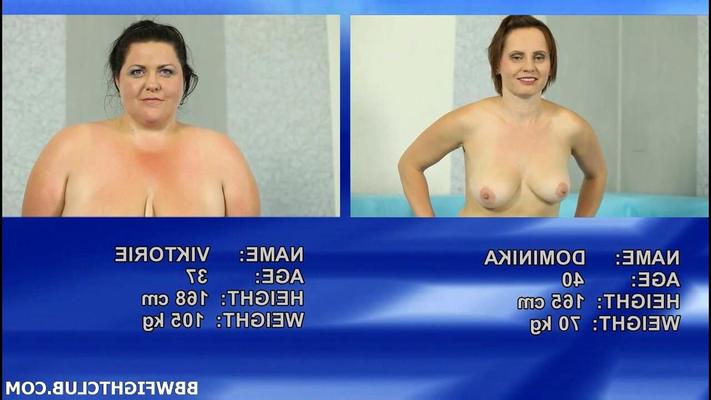 Dominika vs Viktorie BBW Wrestling Nude Oil